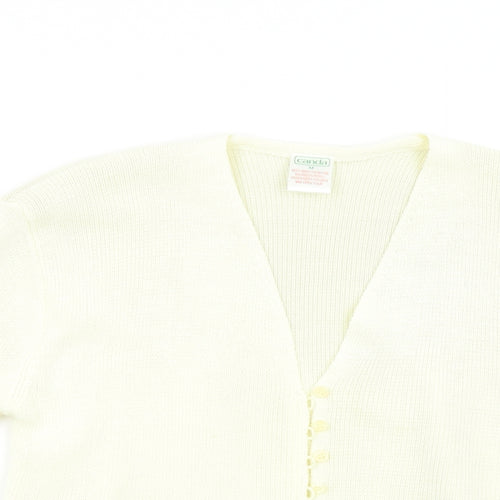 Canda Womens Beige  Knit Cardigan Jumper Size M