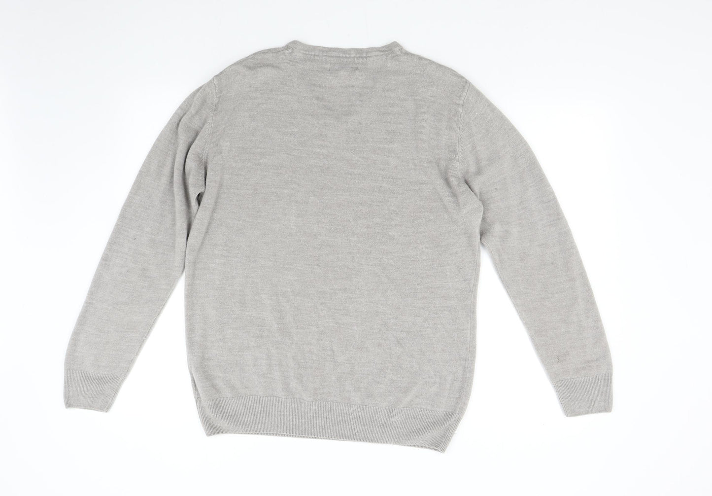 Matalan Mens Grey  Knit Pullover Jumper Size L