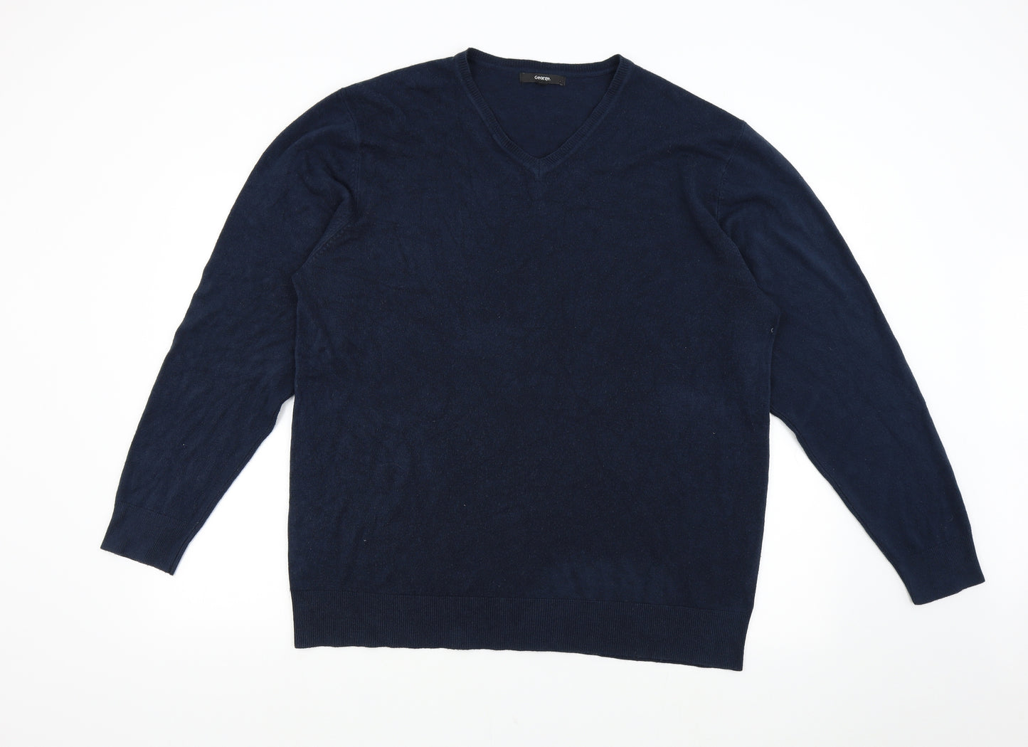 George Mens Blue  Knit Pullover Jumper Size 2XL