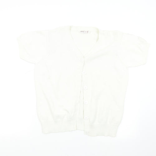 EWM Womens White  Knit Cardigan Jumper Size L