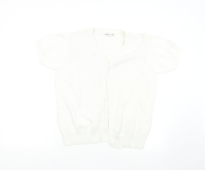 EWM Womens White Knit Cardigan Jumper Size L