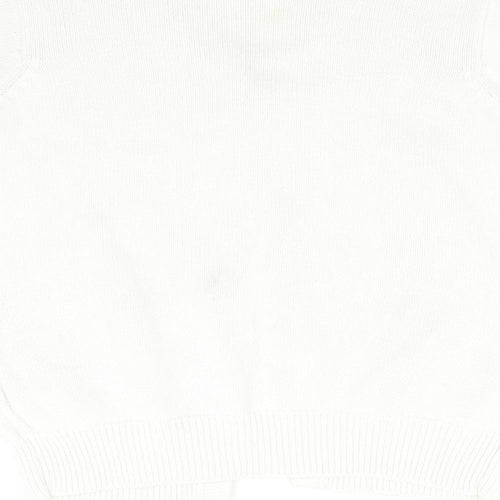 EWM Womens White  Knit Cardigan Jumper Size L