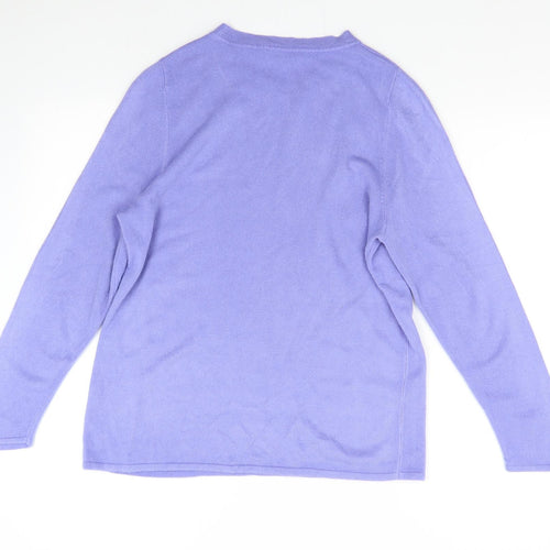 M&S Womens Purple  Knit Pullover Jumper Size M