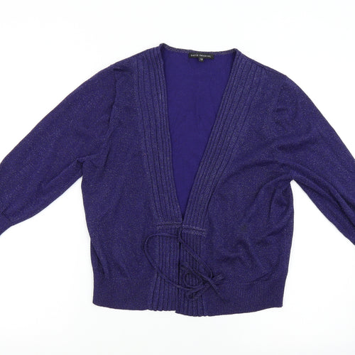 David Emanuel Womens Blue  Knit Cardigan Jumper Size 16