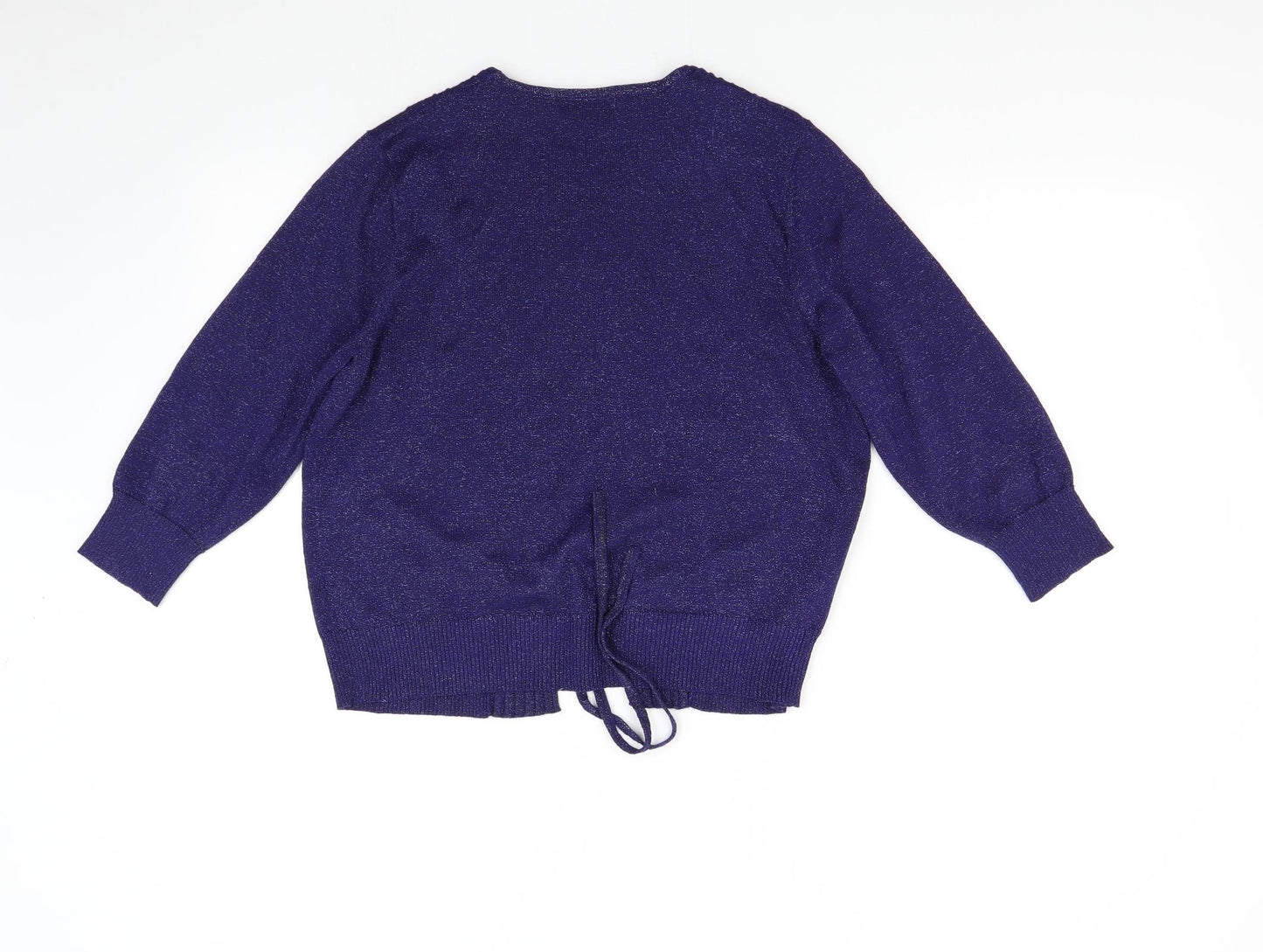 David Emanuel Womens Blue  Knit Cardigan Jumper Size 16