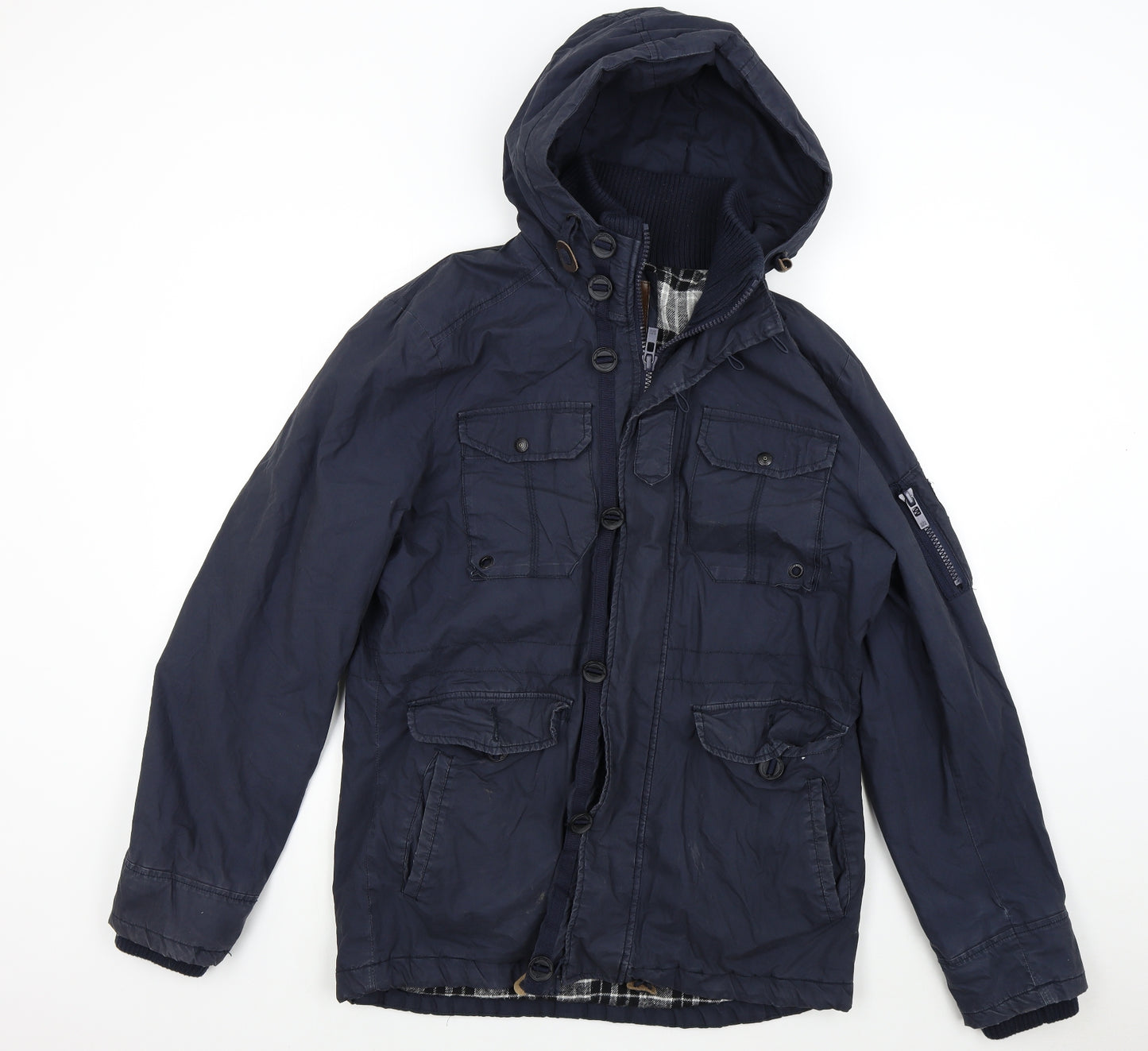 NEXT Mens Blue   Overcoat Coat Size L