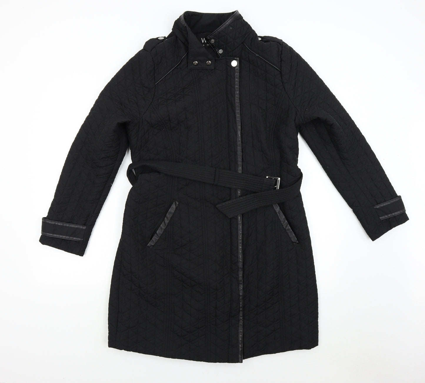 Wallis Womens Black   Overcoat Coat Size 14