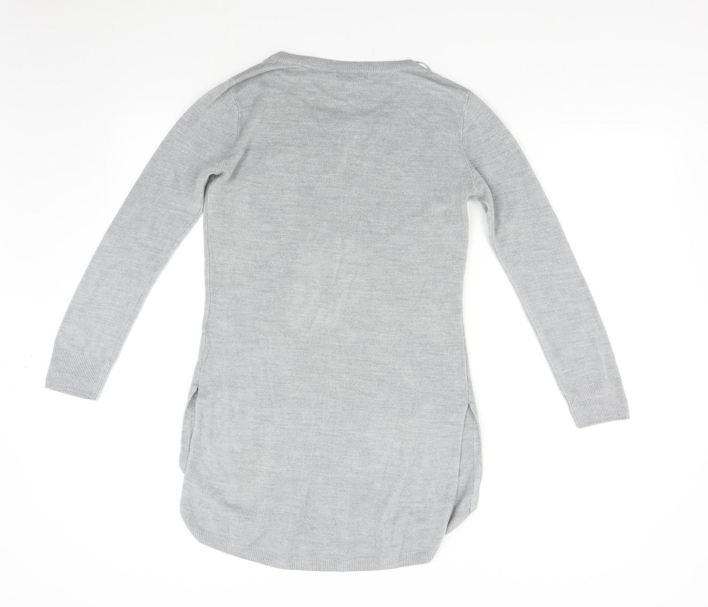 South Womens Grey  Knit Pullover Jumper Size 8
