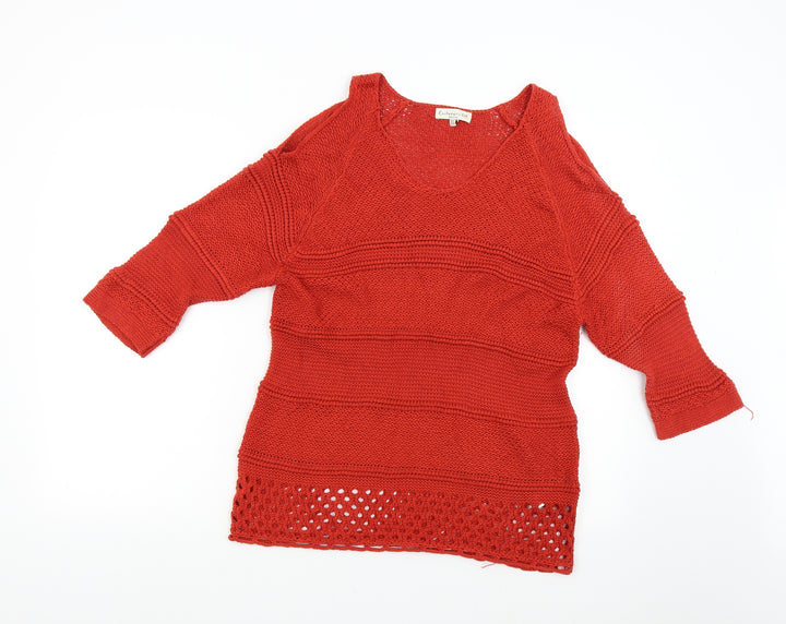F&F Womens Orange Knit Pullover Jumper Size 12
