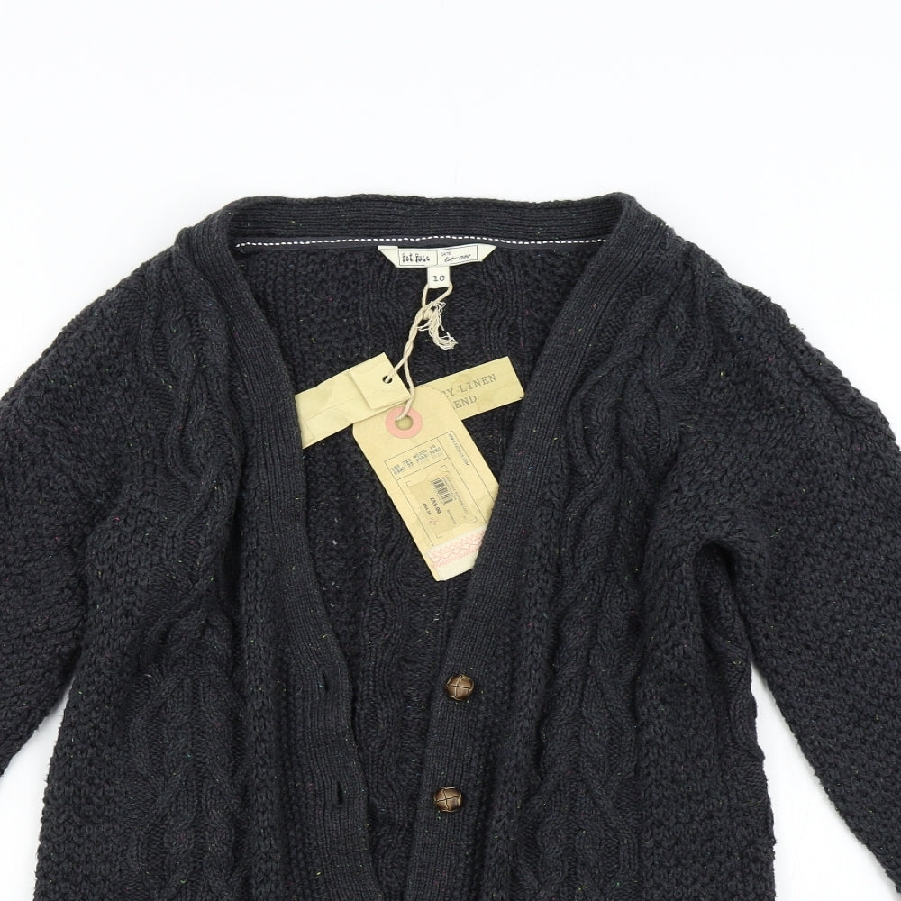 Fat Face Womens Grey  Knit Cardigan Jumper Size 10