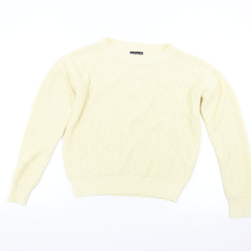 Boohoo Womens Beige  Knit Pullover Jumper Size 12