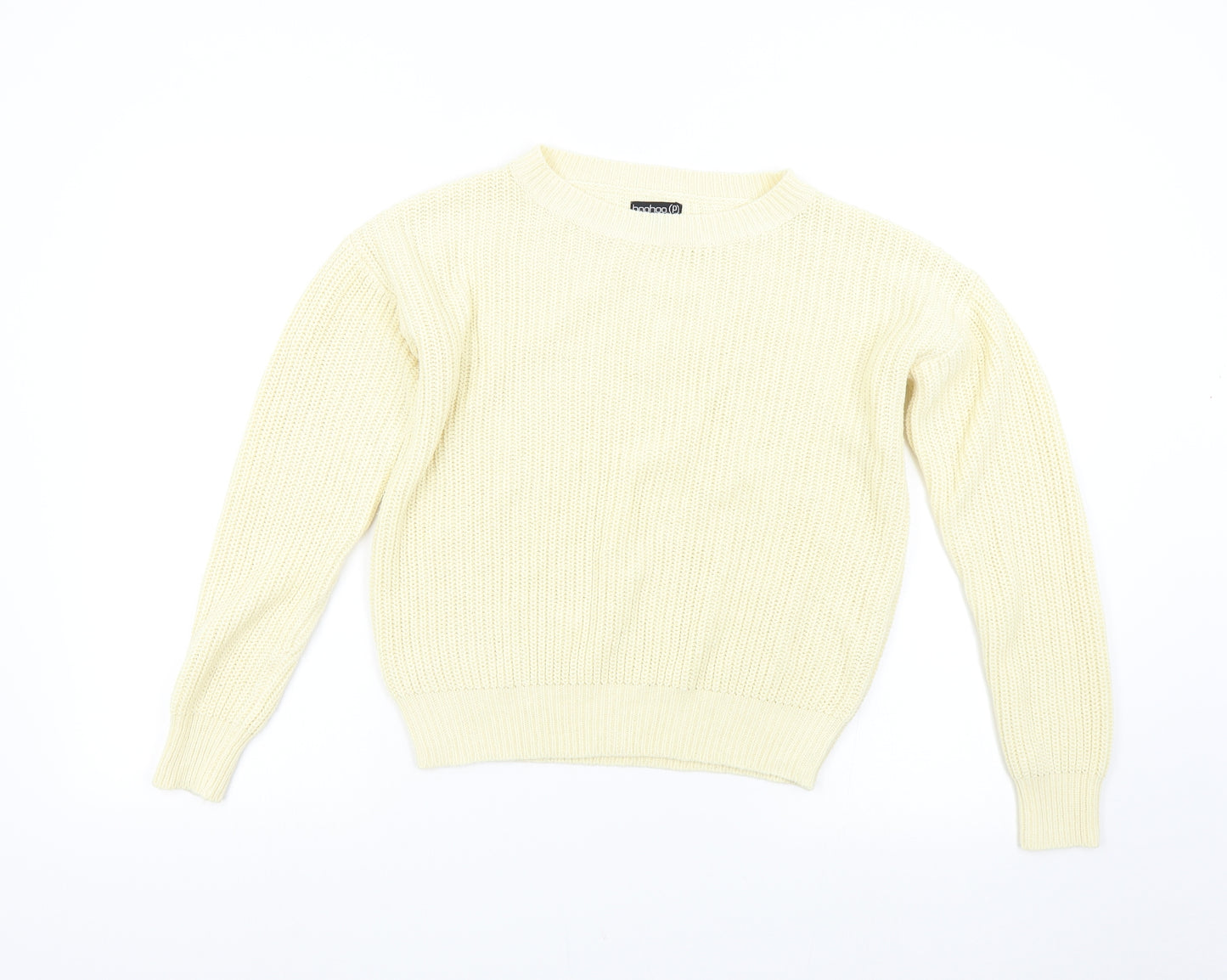 Boohoo Womens Beige  Knit Pullover Jumper Size 12