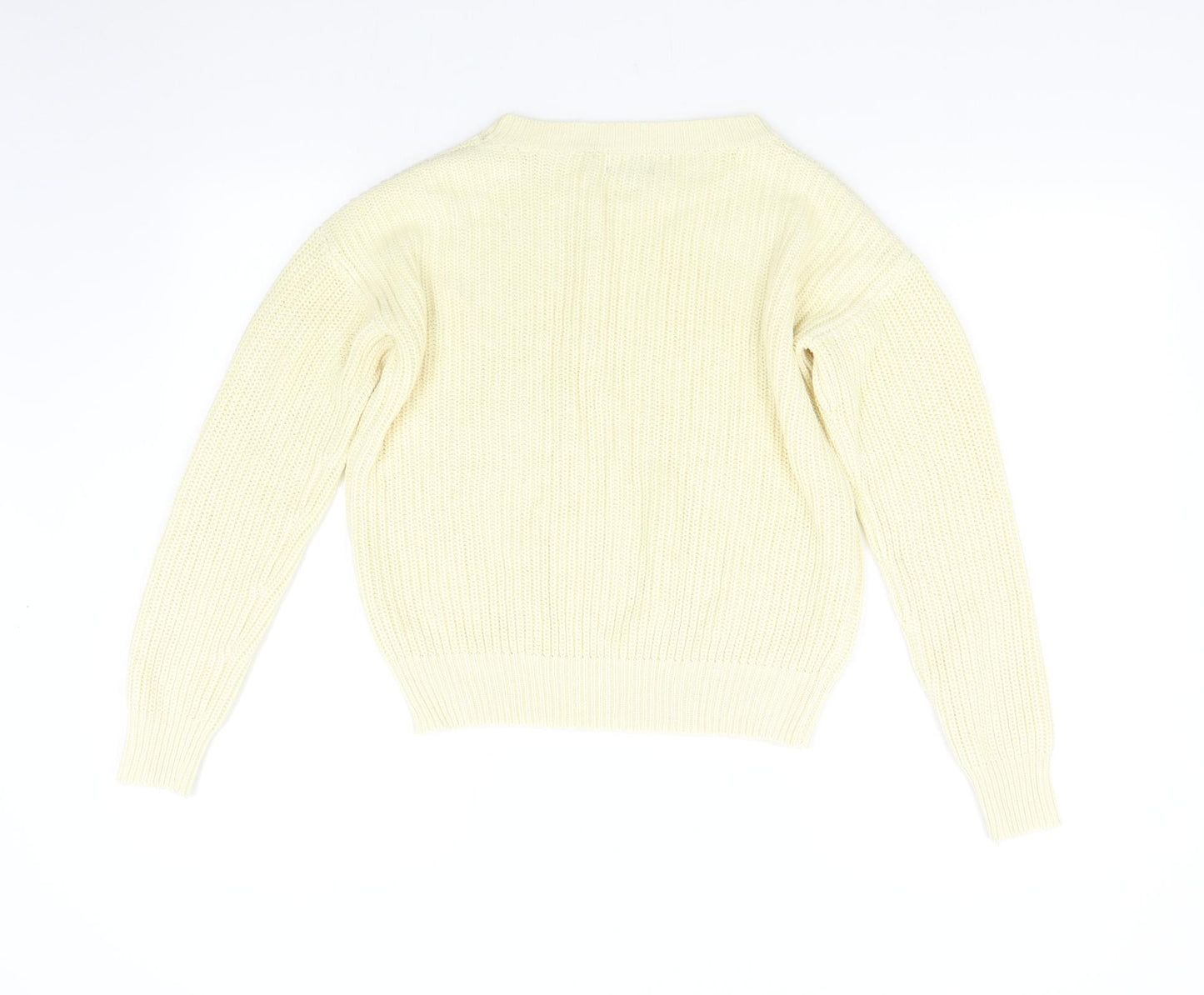 Boohoo Womens Beige  Knit Pullover Jumper Size 12