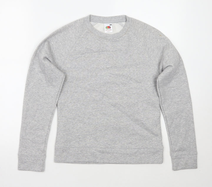 Fruit of the Loom Womens Grey Pullover Jumper Size XS