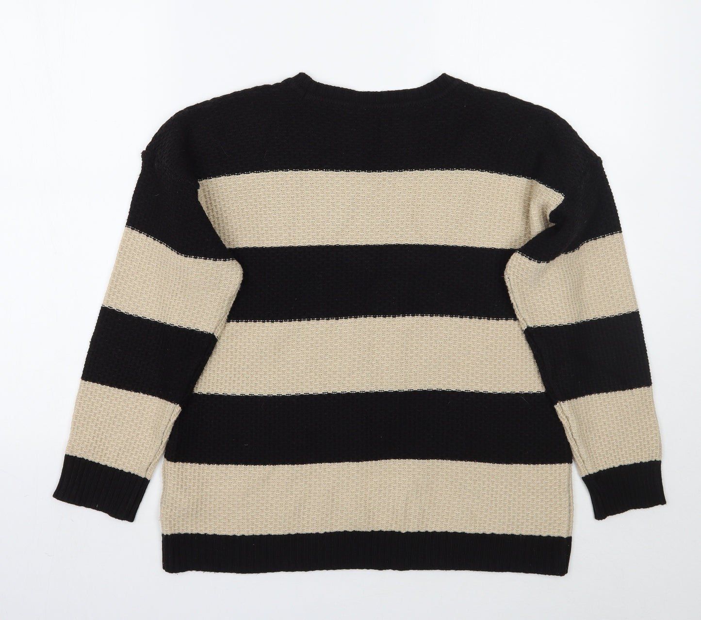 Marks and Spencer Womens Black Striped  Pullover Jumper Size 12