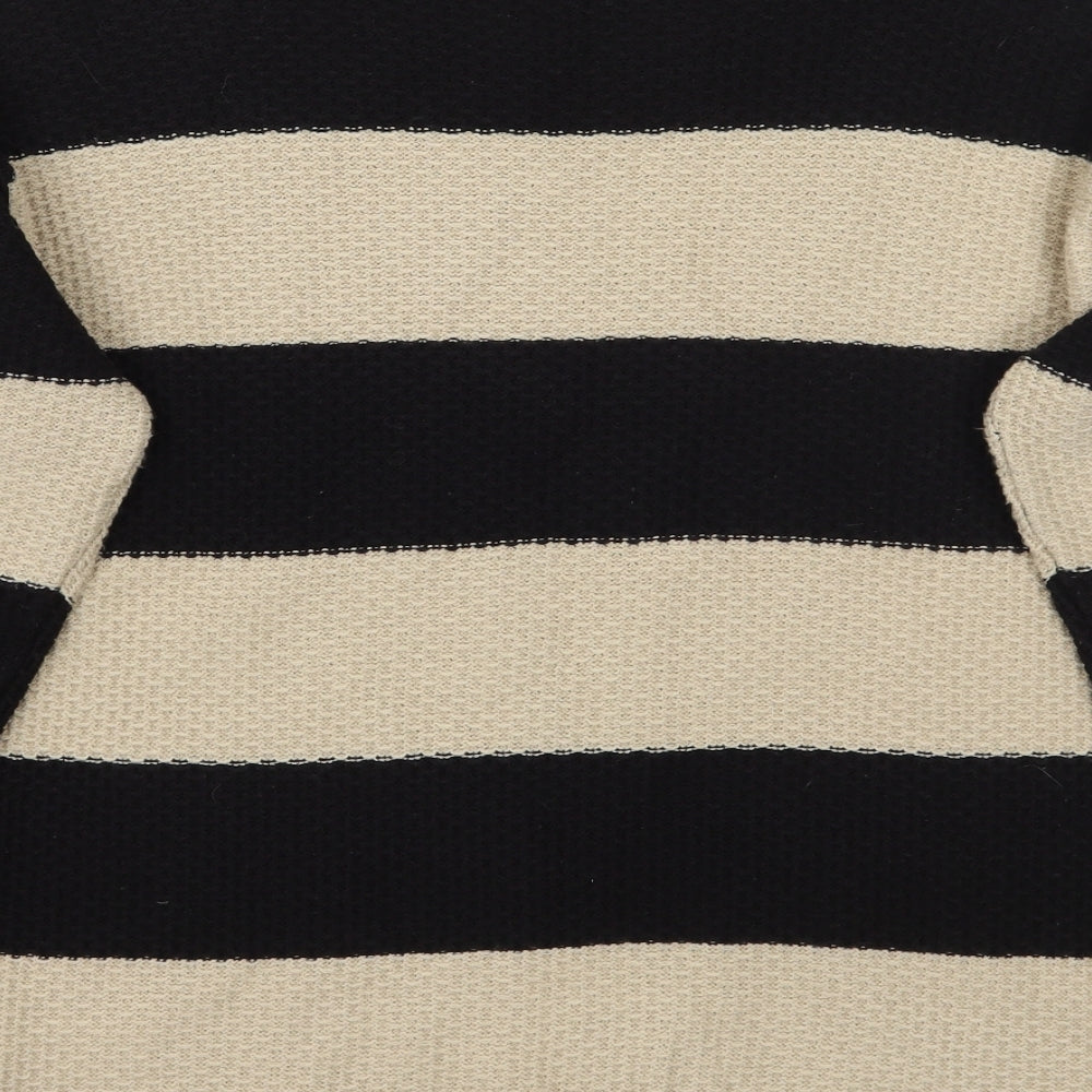 Marks and Spencer Womens Black Striped  Pullover Jumper Size 12