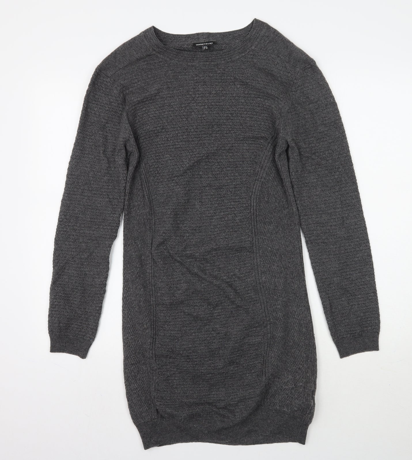 Warehouse Womens Grey   Jumper Dress  Size 8