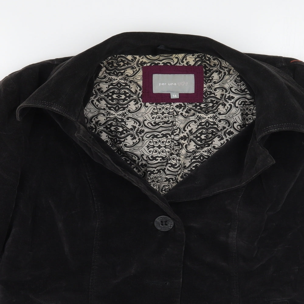Per Una Womens Black   Jacket Coat Size 14