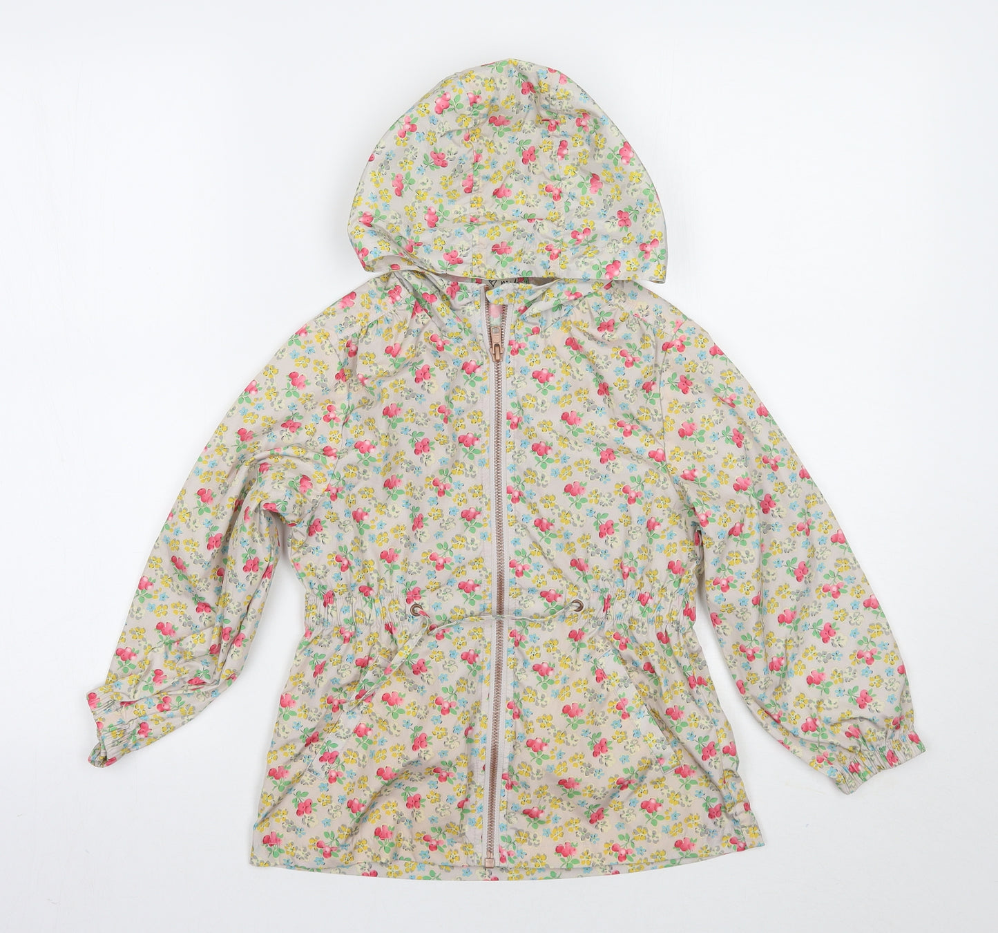 NEXT Girls Grey Floral  Rain Coat Coat Size 6 Years