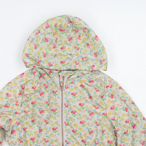 NEXT Girls Grey Floral  Rain Coat Coat Size 6 Years