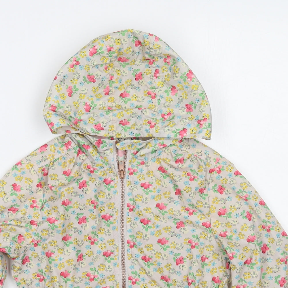 NEXT Girls Grey Floral  Rain Coat Coat Size 6 Years
