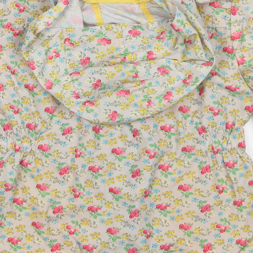 NEXT Girls Grey Floral  Rain Coat Coat Size 6 Years