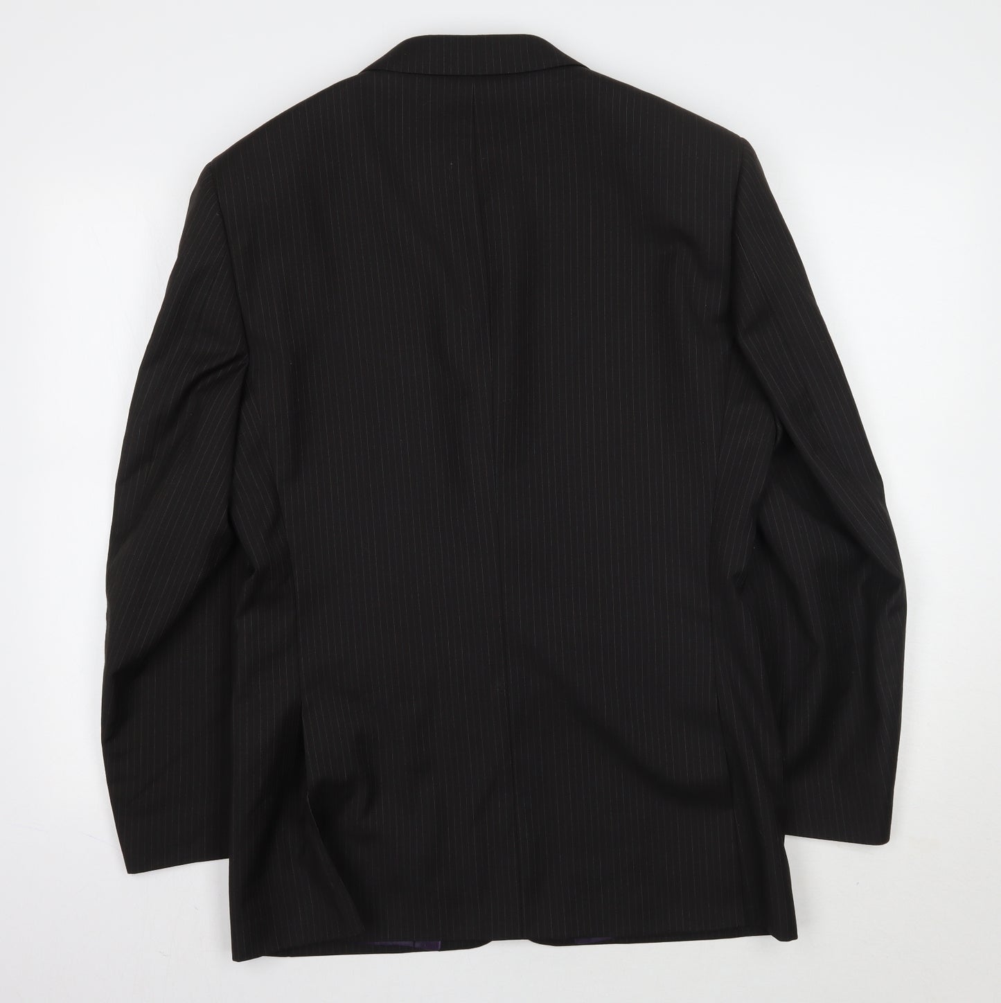 Greenwoods Mens Black Striped  Jacket Suit Jacket Size 38