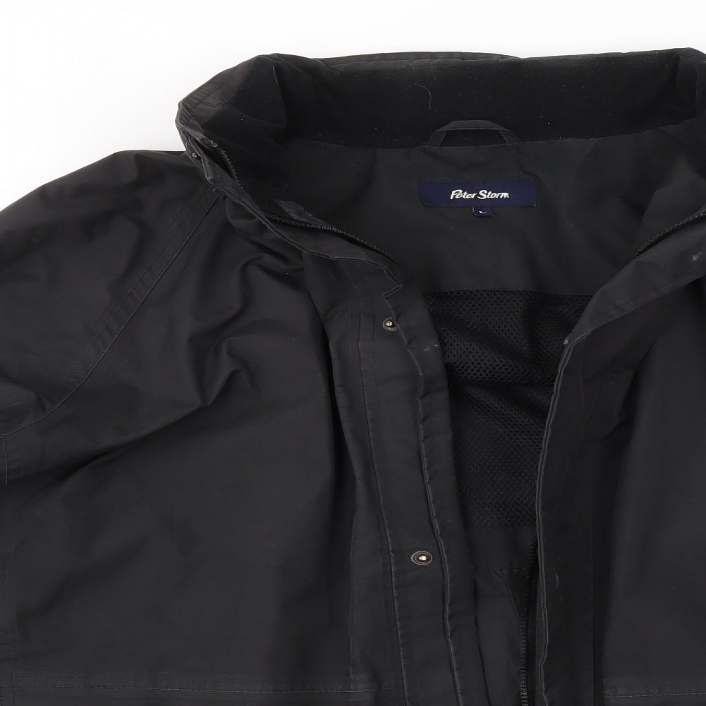 Peter Storm Mens Black   Rain Coat Coat Size L