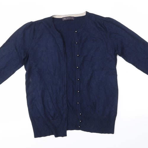 M&S Womens Blue   Cardigan Jumper Size 14