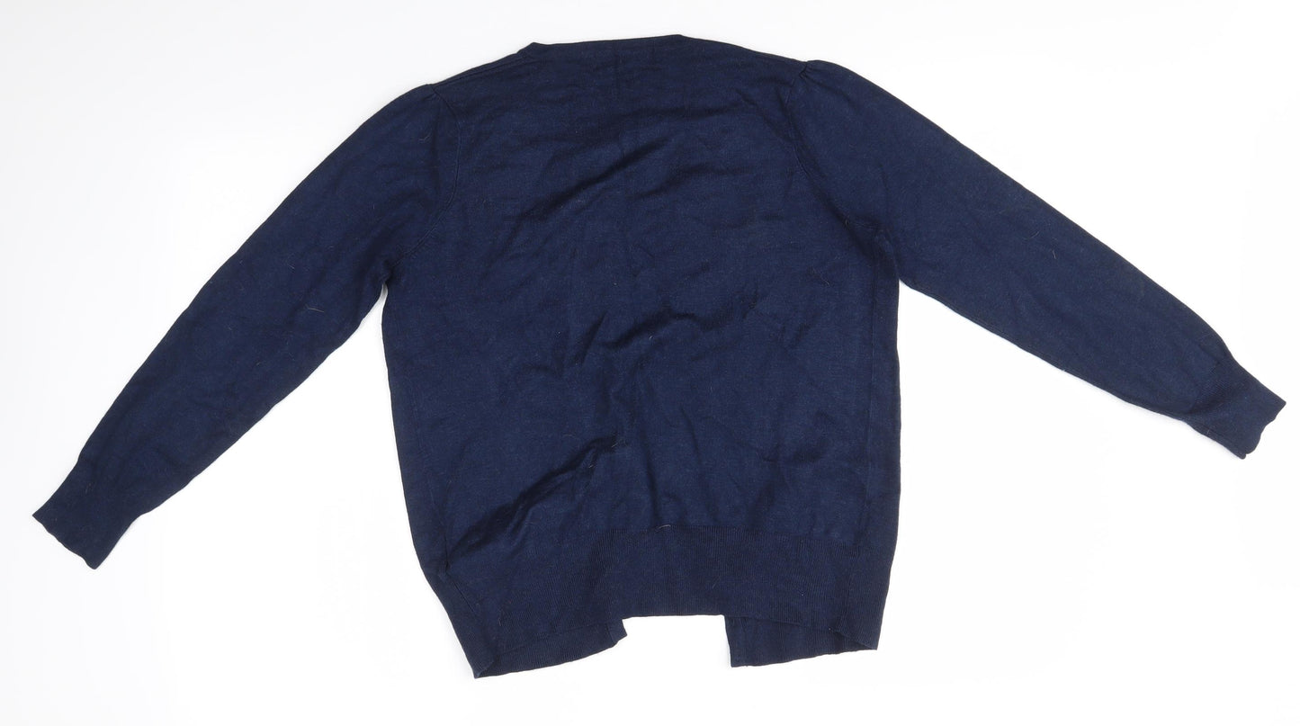 M&S Womens Blue   Cardigan Jumper Size 14