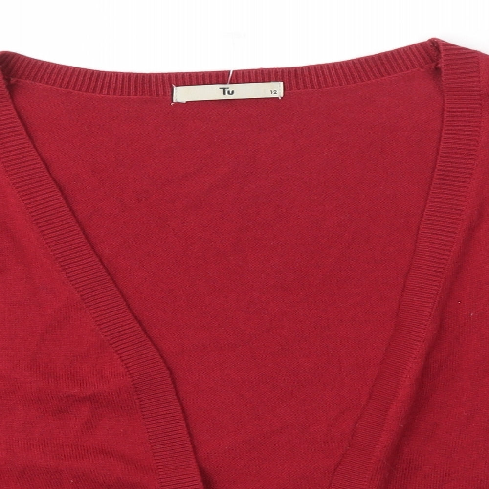 TU Womens Red   Cardigan Jumper Size 12
