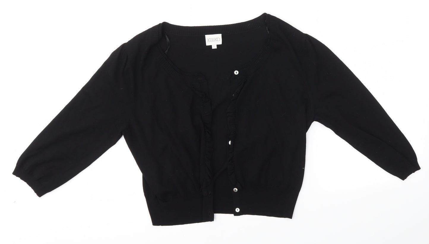 Kaliko Womens Black   Cardigan Jumper Size 16
