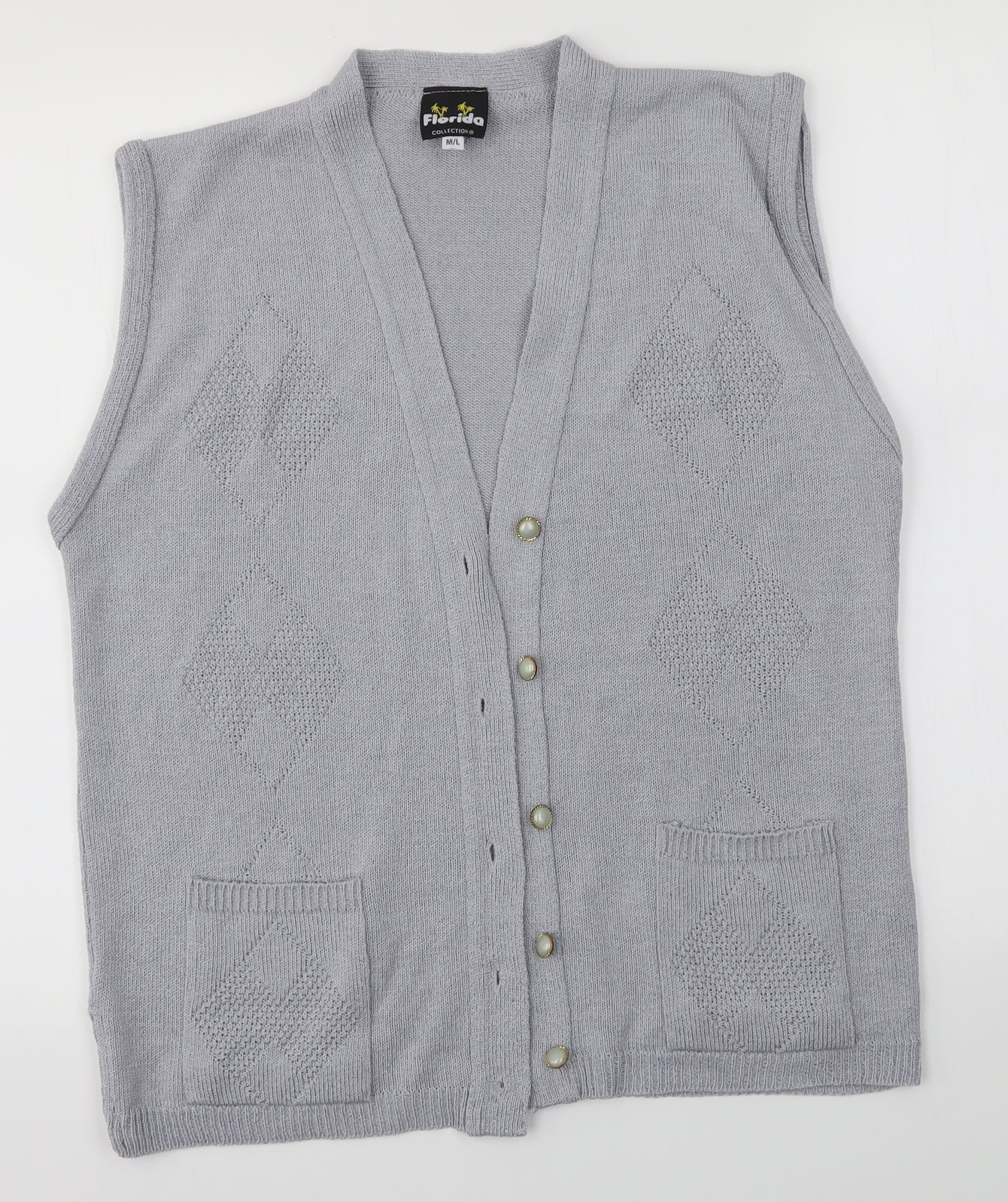 Florida Womens Grey   Cardigan Jumper Size M