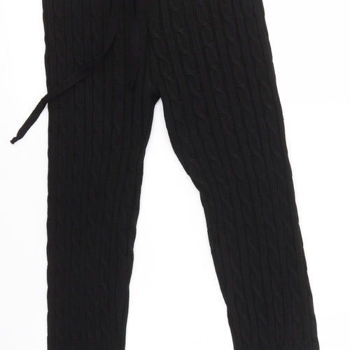 Preworn Womens Black Solid Knit  Pyjama Pants Size XS