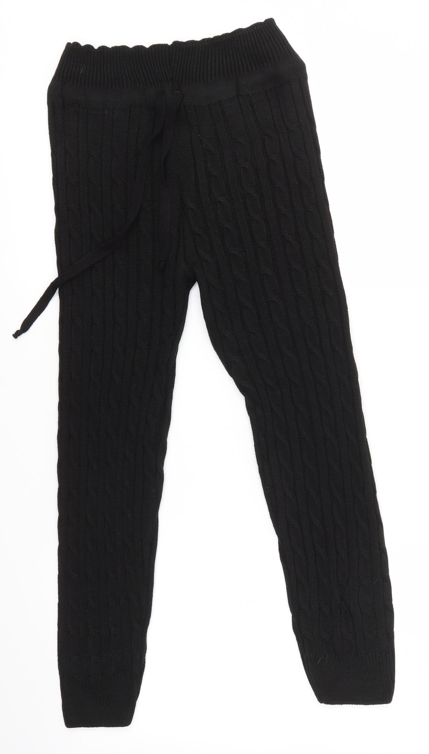 Preworn Womens Black Solid Knit  Pyjama Pants Size XS