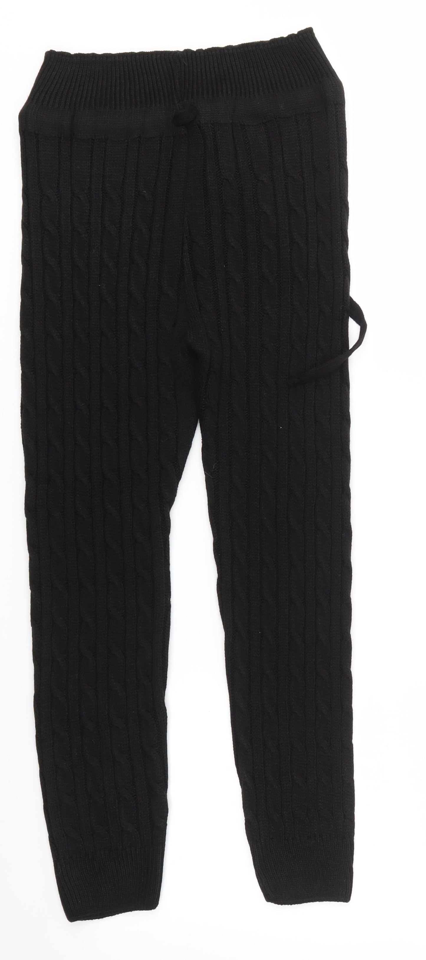 Preworn Womens Black Solid Knit  Pyjama Pants Size XS