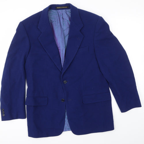 M&S Womens Blue   Overcoat Coat Size M