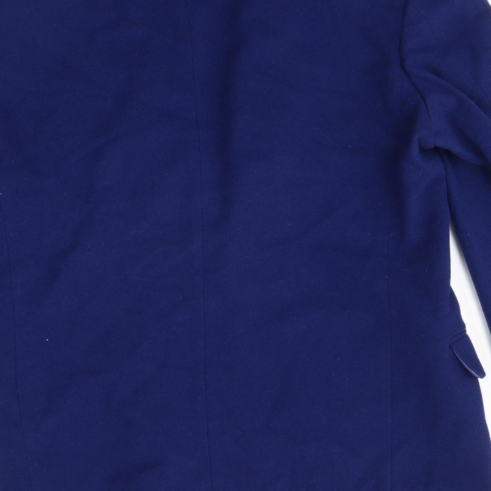 M&S Womens Blue   Overcoat Coat Size M