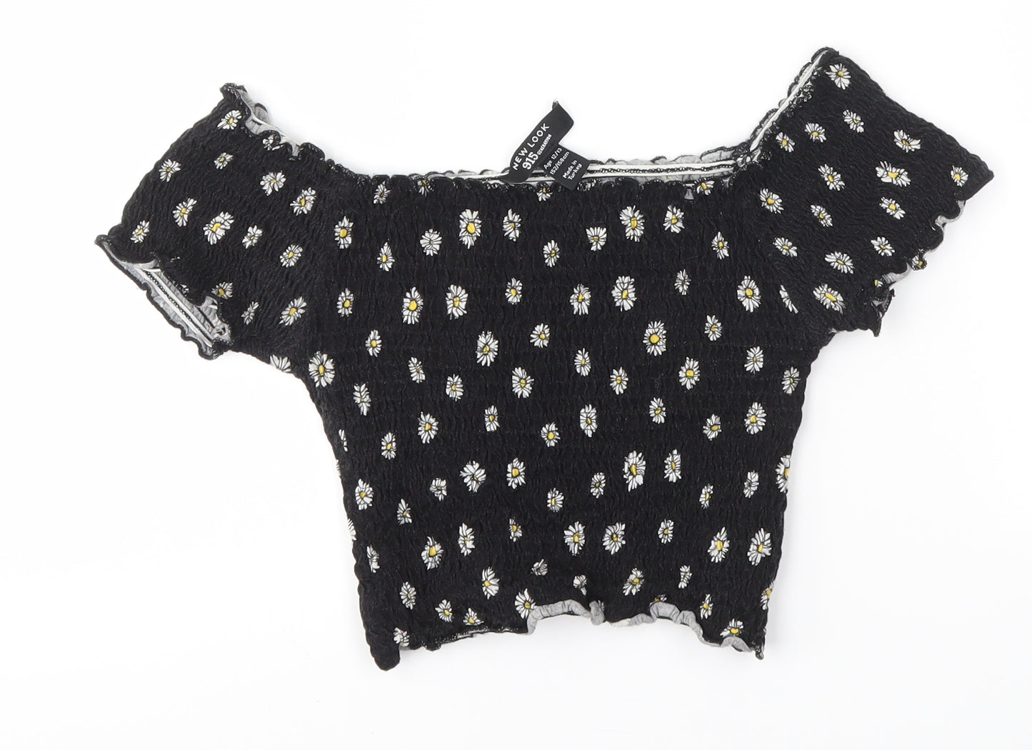 New Look Girls Black   Cropped Blouse Size 12-13 Years