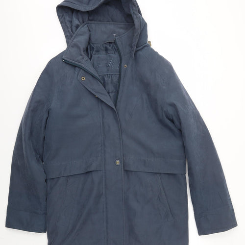 NUAGE MICRO Womens Blue   Overcoat Coat Size 10