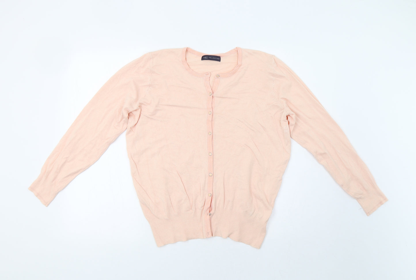 M&S Womens Pink   Cardigan Jumper Size 16