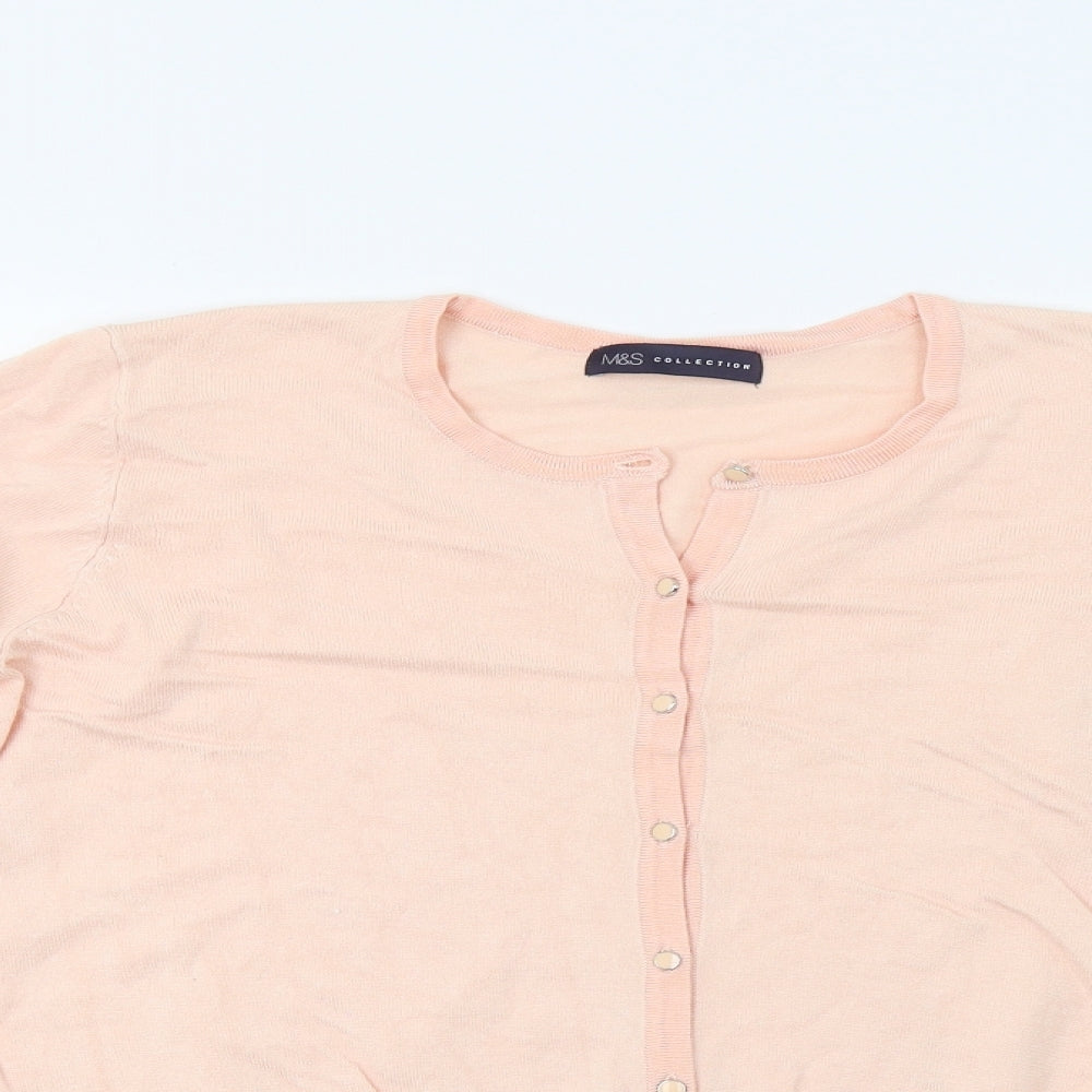 M&S Womens Pink   Cardigan Jumper Size 16