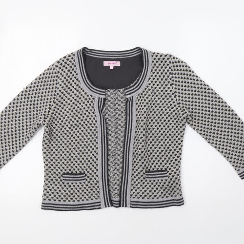 Per Una Womens Green Houndstooth  Cardigan Jumper Size 12