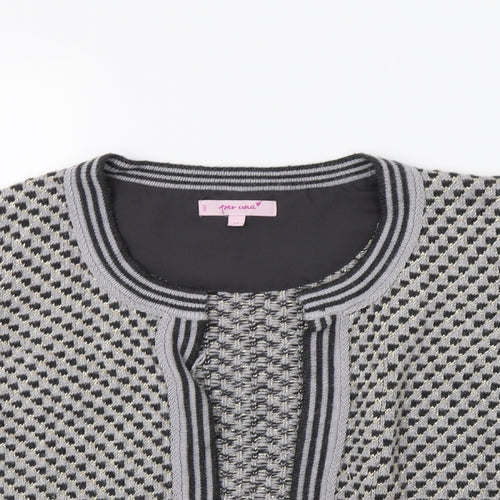 Per Una Womens Green Houndstooth  Cardigan Jumper Size 12