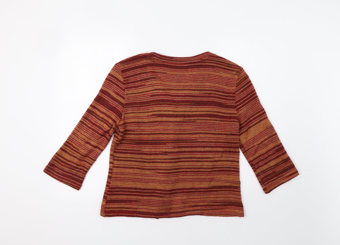 Per Una Womens Red Striped  Cardigan Jumper Size L