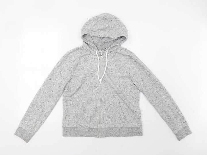 H&M Womens Grey Henley Hoodie Size M