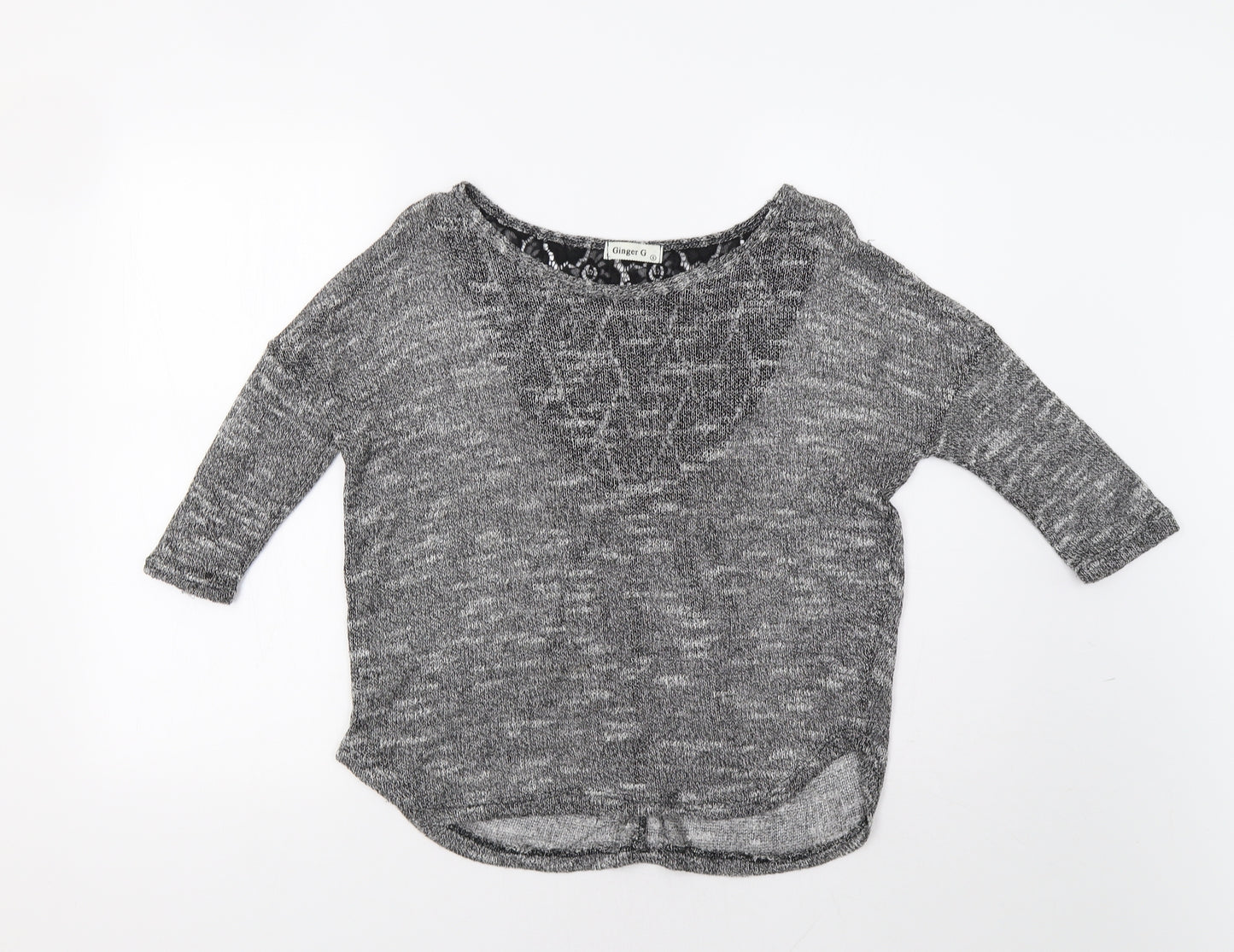 Ginger G Womens Grey  Knit Pullover Jumper Size S