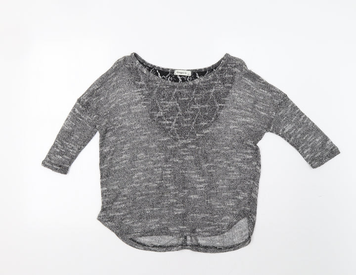 Ginger G Womens Grey Knit Pullover Jumper Size S