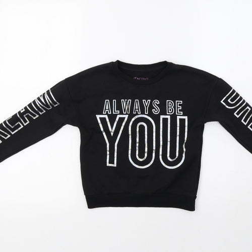 Primark Girls Black   Pullover Sweatshirt Size 7-8 Years  - Be You