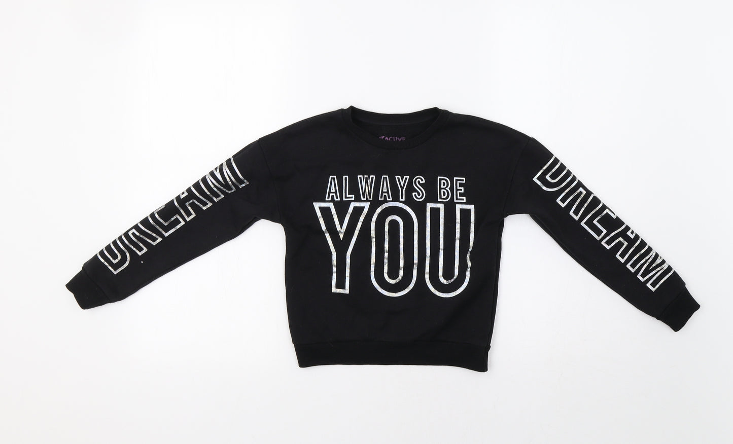 Primark Girls Black   Pullover Sweatshirt Size 7-8 Years  - Be You